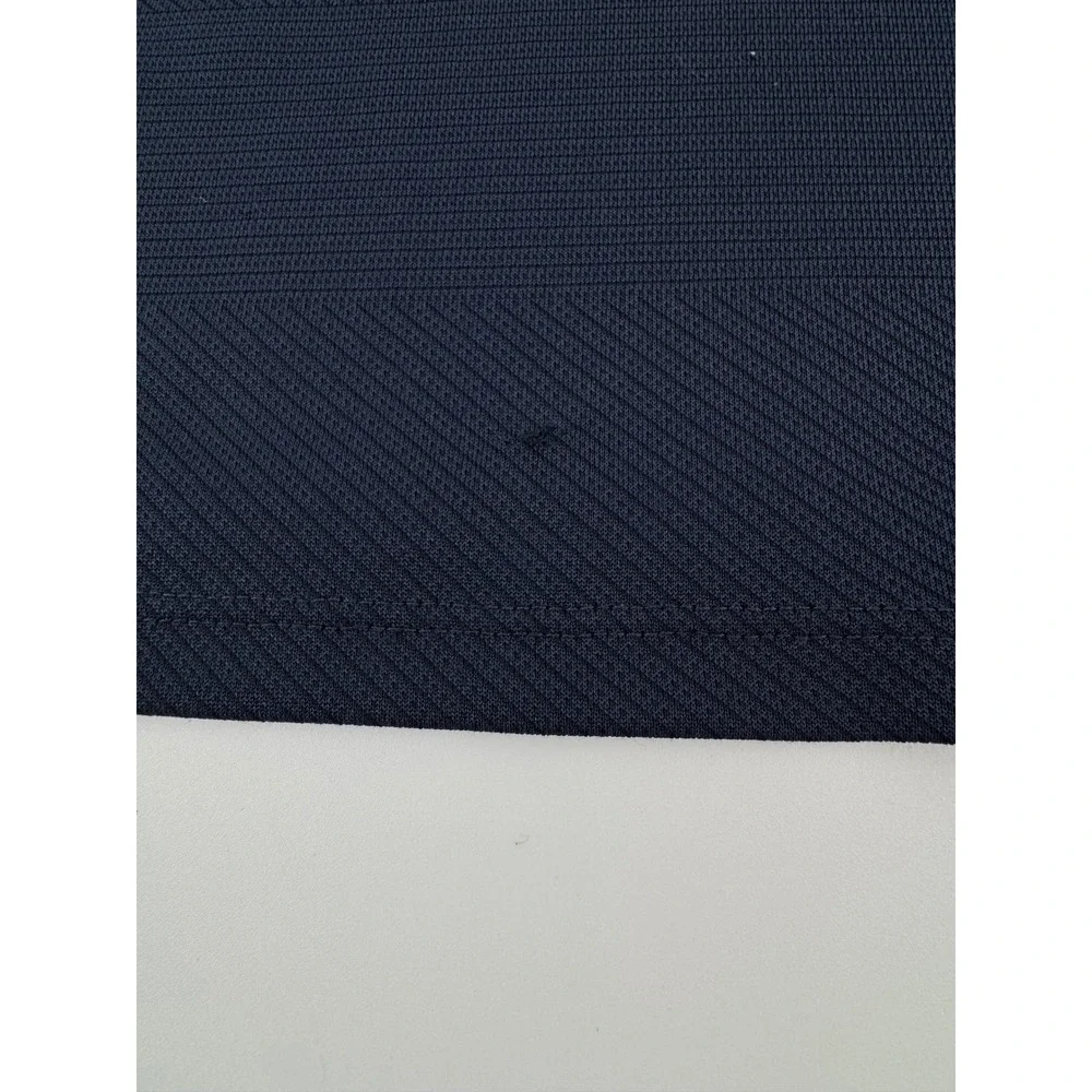 VRST Mens Navy Blue Blade Collar Performance Polo Shirt Textured Short Sleeve
